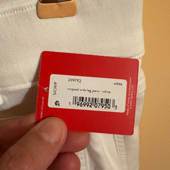 NWT Spanx Cropped Wide Leg Jeans in White - Picture 6 of 9